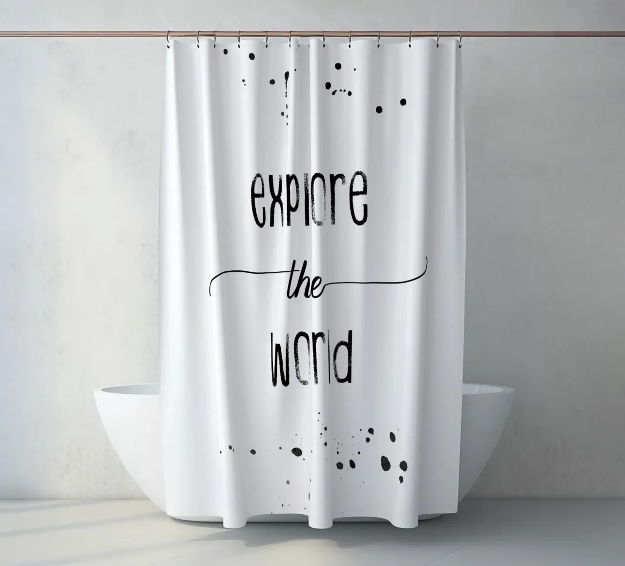 TEXT ART Explore the world tenda da doccia da Melanie Viola