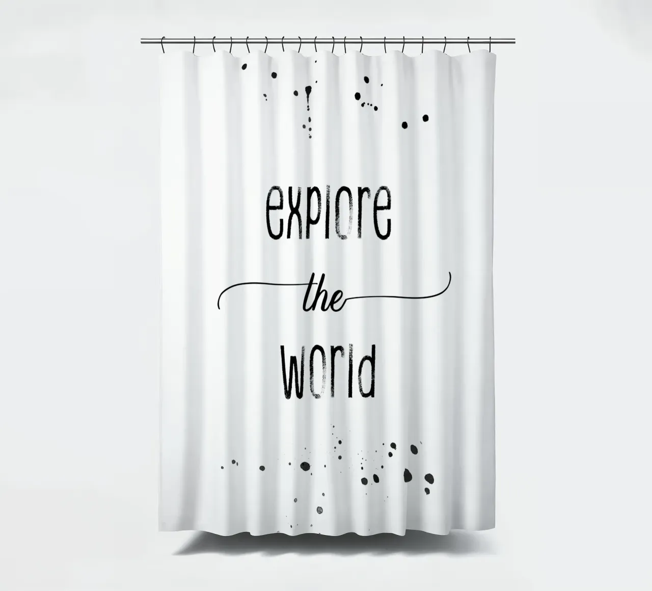 TEXT ART Explore the world tenda da doccia da Melanie Viola