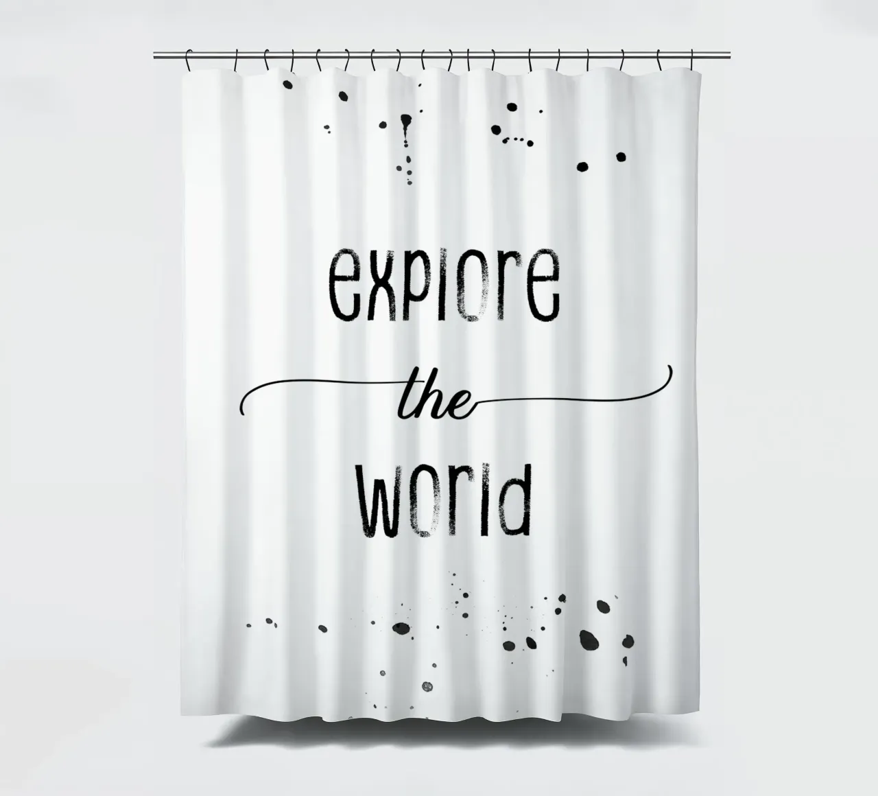 TEXT ART Explore the world tenda da doccia da Melanie Viola
