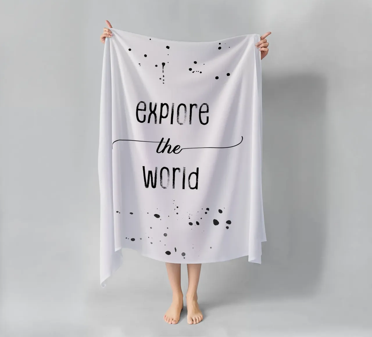 TEXT ART Explore the world telo mare da Melanie Viola