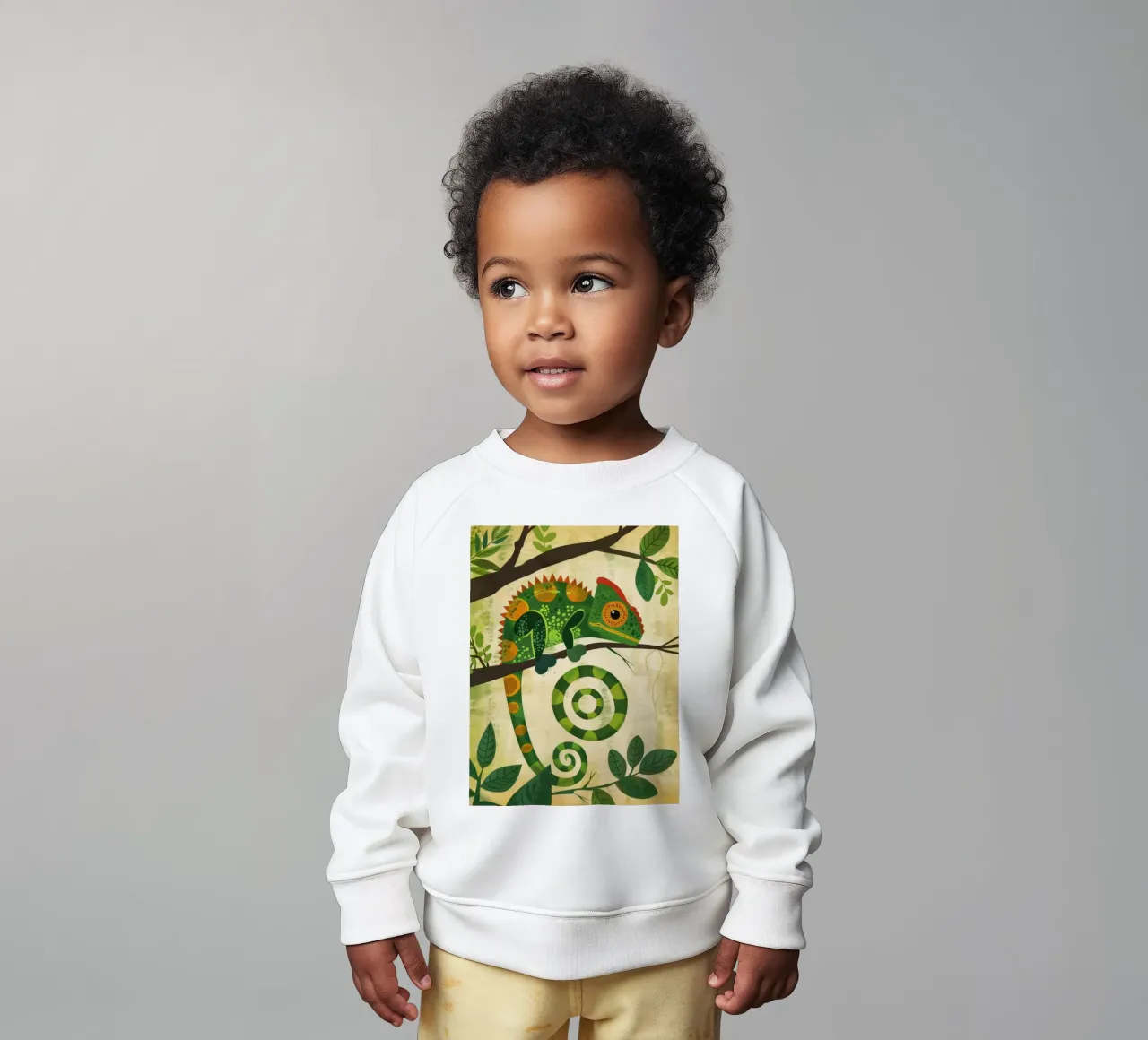 ilustración del camaleón con la singular cola en espiral sudadera de bebé de DesignDoodle