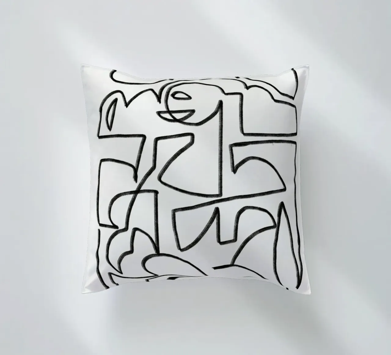 Line art mona lisa flow cuscino da Little Dean