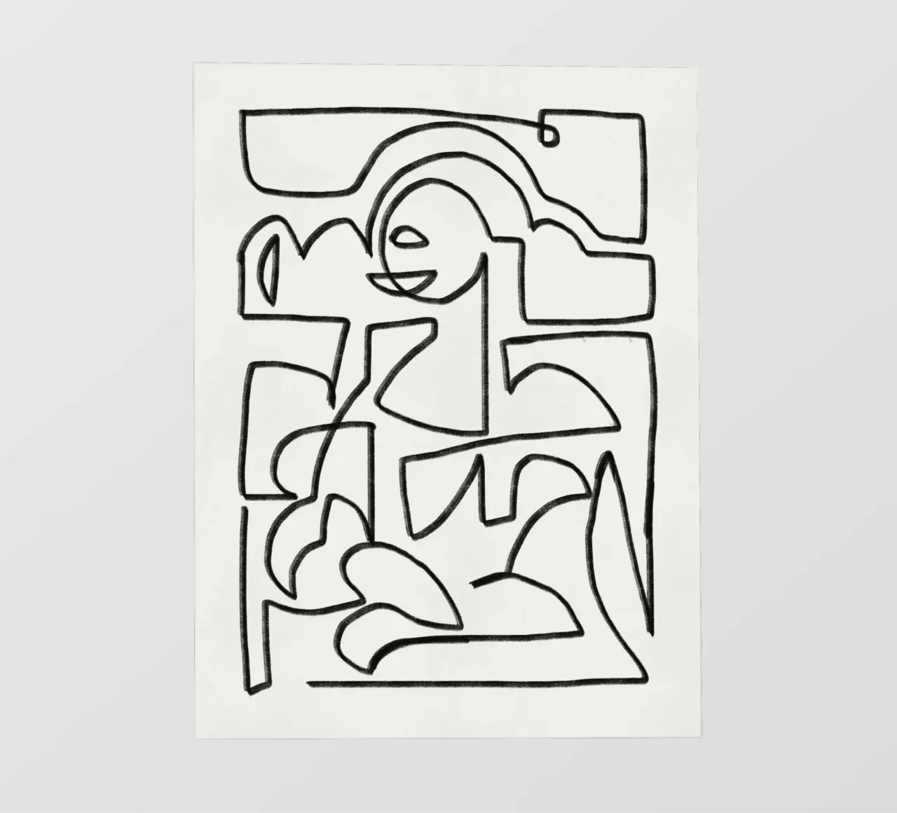 Line art mona lisa flow telo in pvc da Little Dean