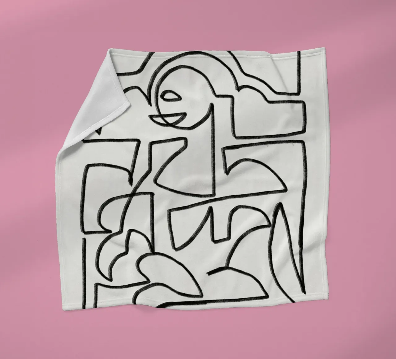Line art mona lisa flow coperta in pile da Little Dean
