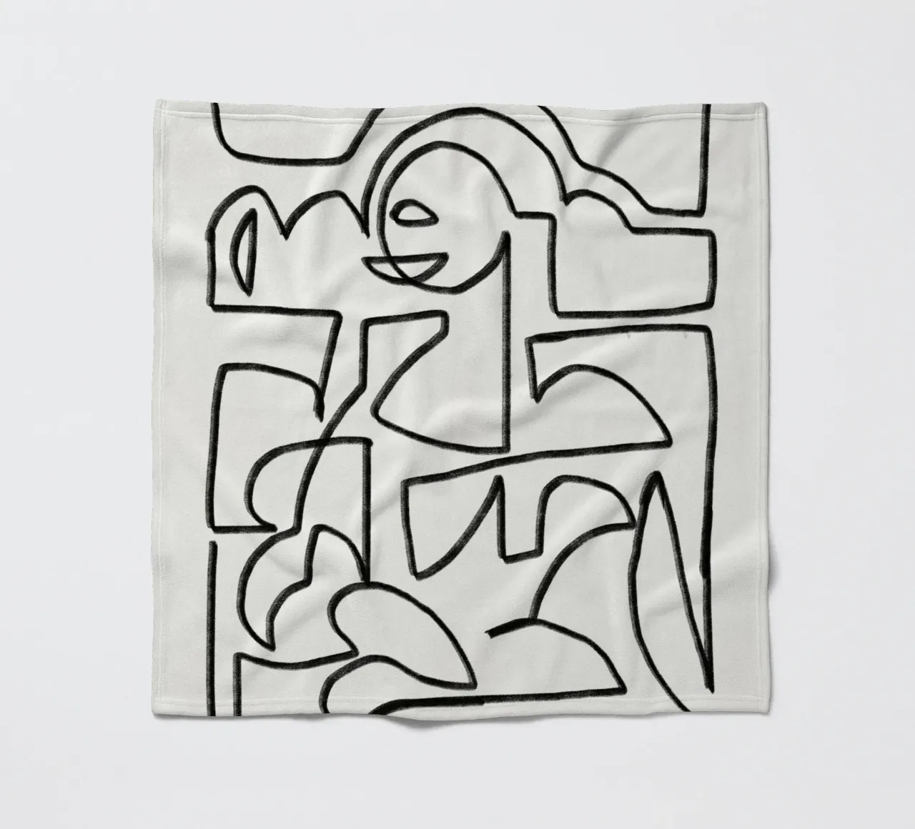 Line art mona lisa flow coperta in pile da Little Dean