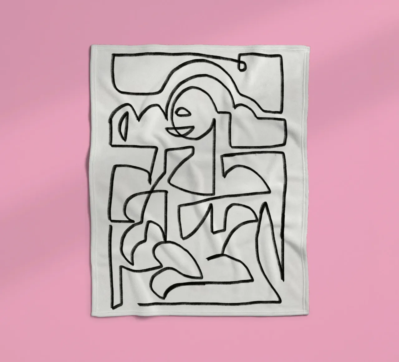 Line art mona lisa flow coperta in pile da Little Dean