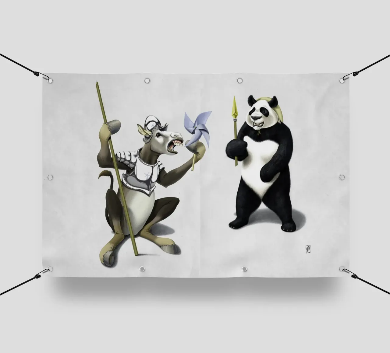 Donkey Xote and Sancho Panda (Wordless) telo in pvc da Rob Art | Illustration
