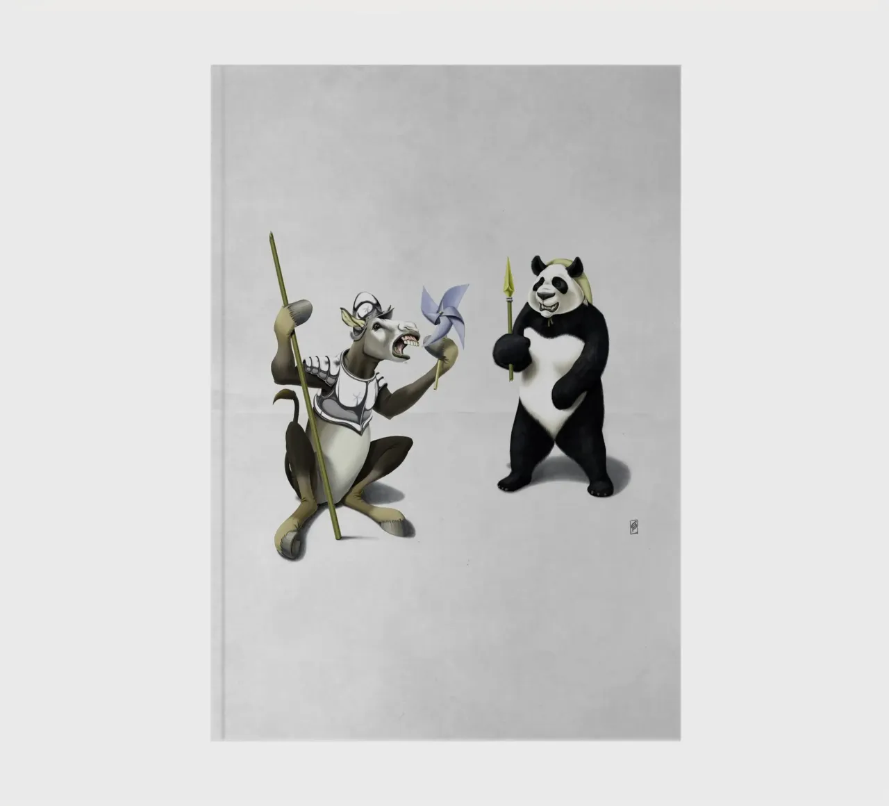 Donkey Xote and Sancho Panda (Wordless) notebook by Rob Art | Illustration