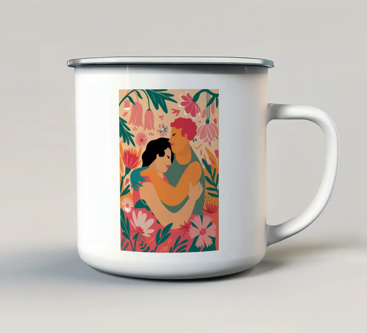 Abbraccio floreale Bliss tazza in smalto da Peak Delusion