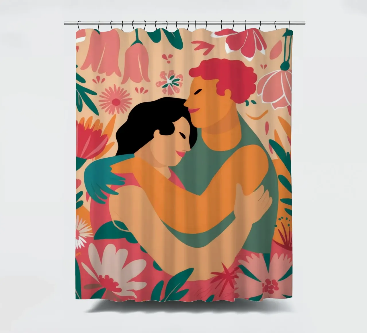 Floral Embrace Bliss shower curtain by Peak Delusion