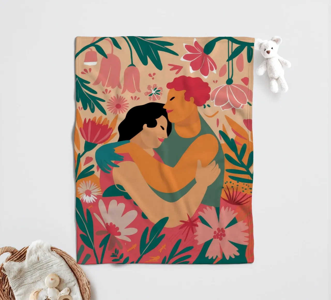 Floral Embrace Bliss fleece blanket by Peak Delusion
