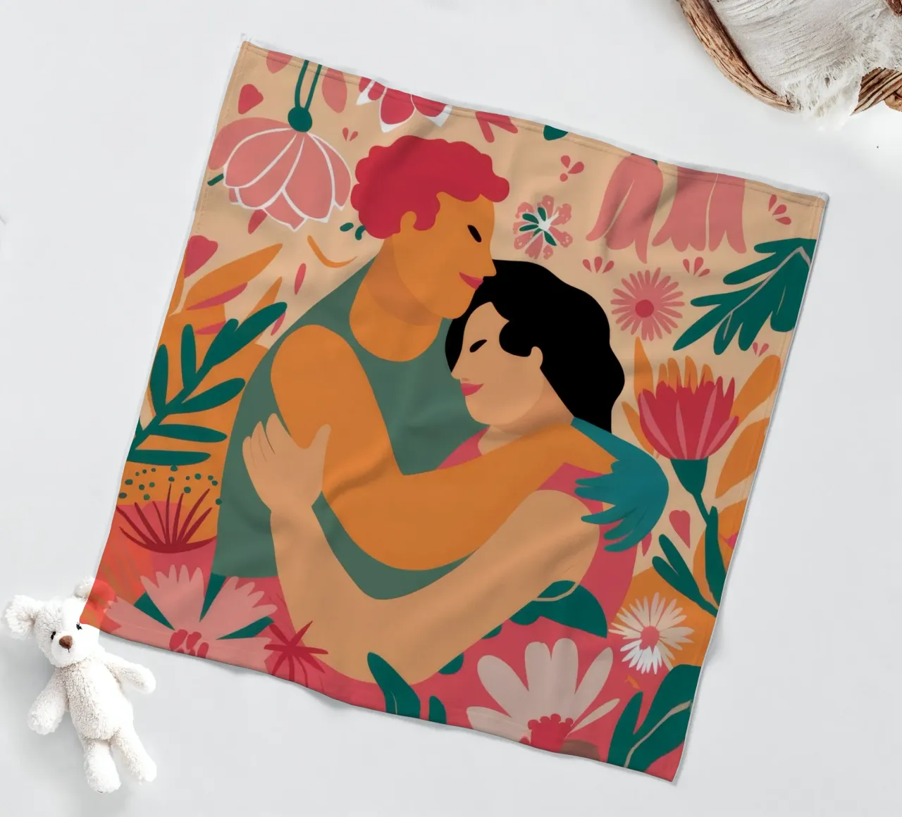 Floral Embrace Bliss fleece blanket by Peak Delusion