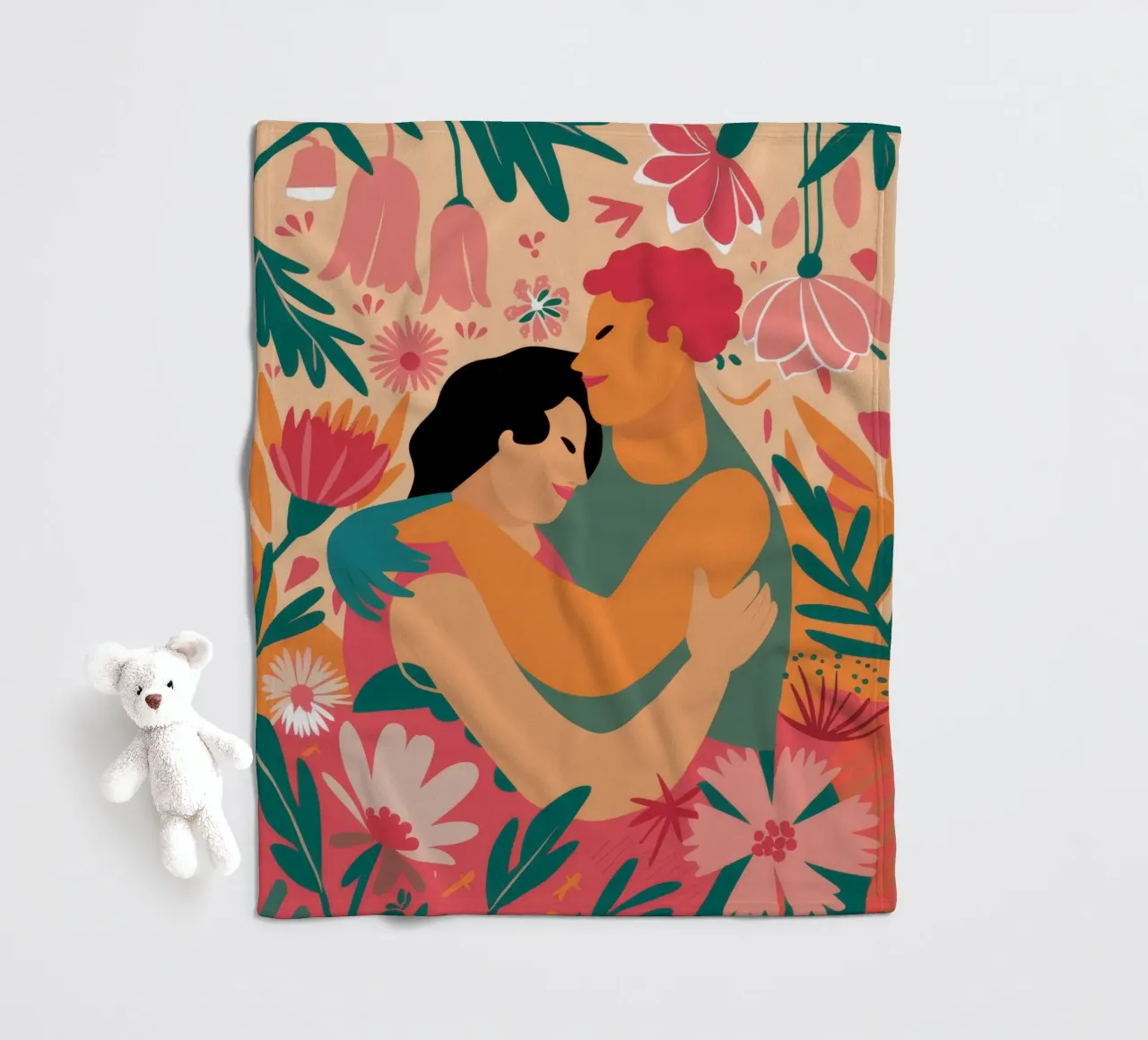 Floral Embrace Bliss fleece blanket by Peak Delusion