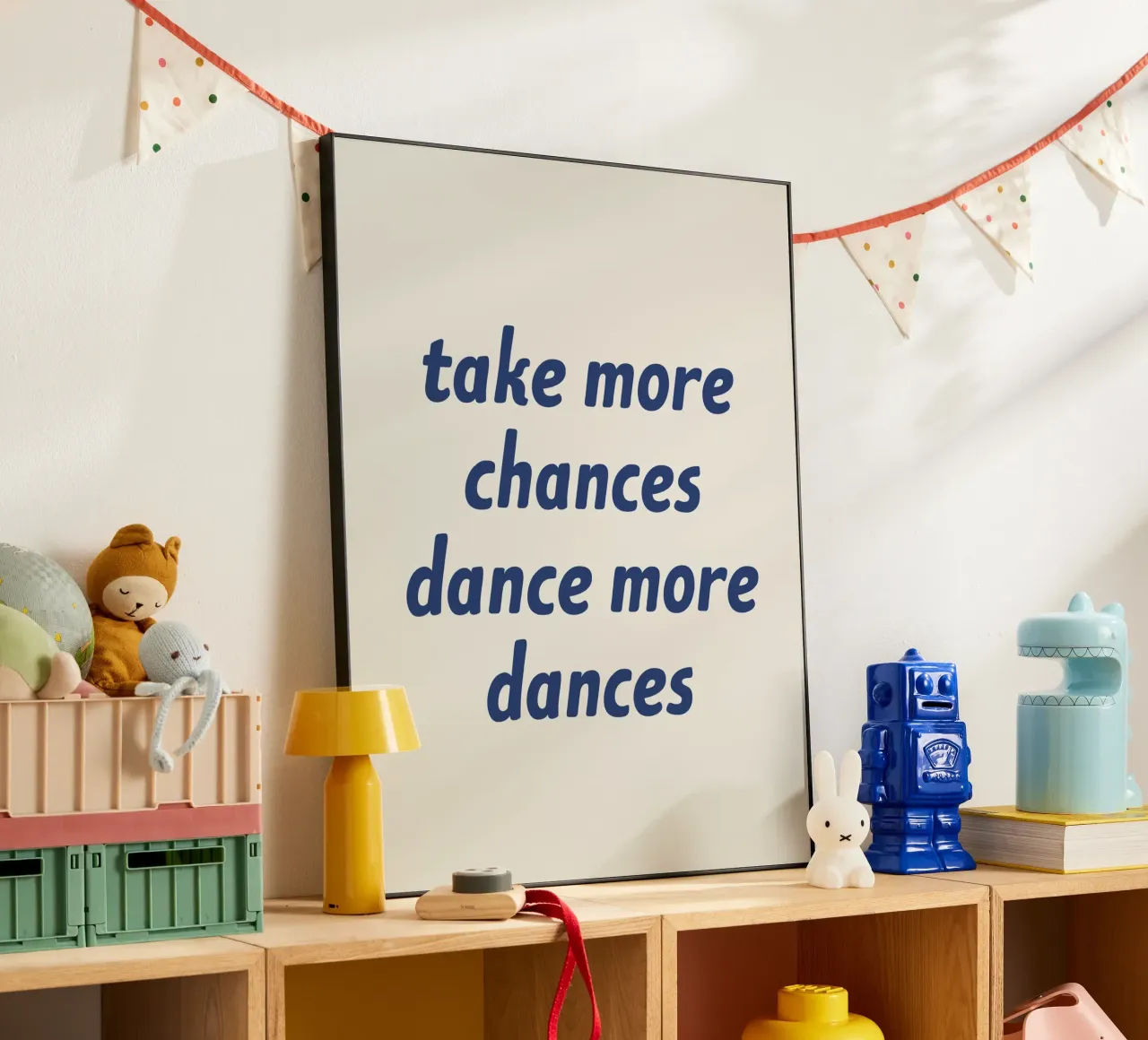 Take More Chances Dance More Dances - Blue Navy alu-dibond by MoonlightPrint