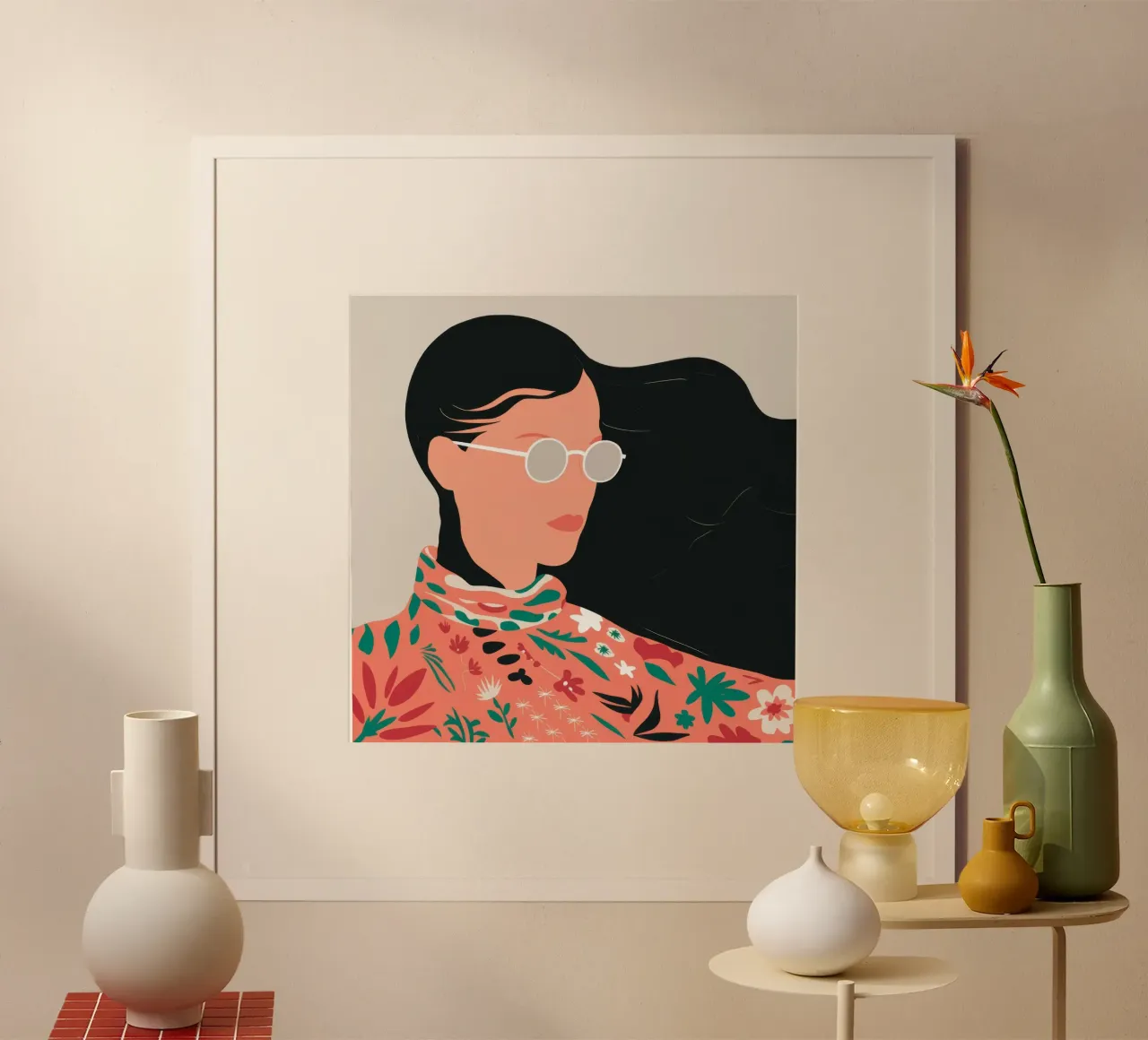 Camicetta floreale Wind poster con telaio in plastica da Peak Delusion