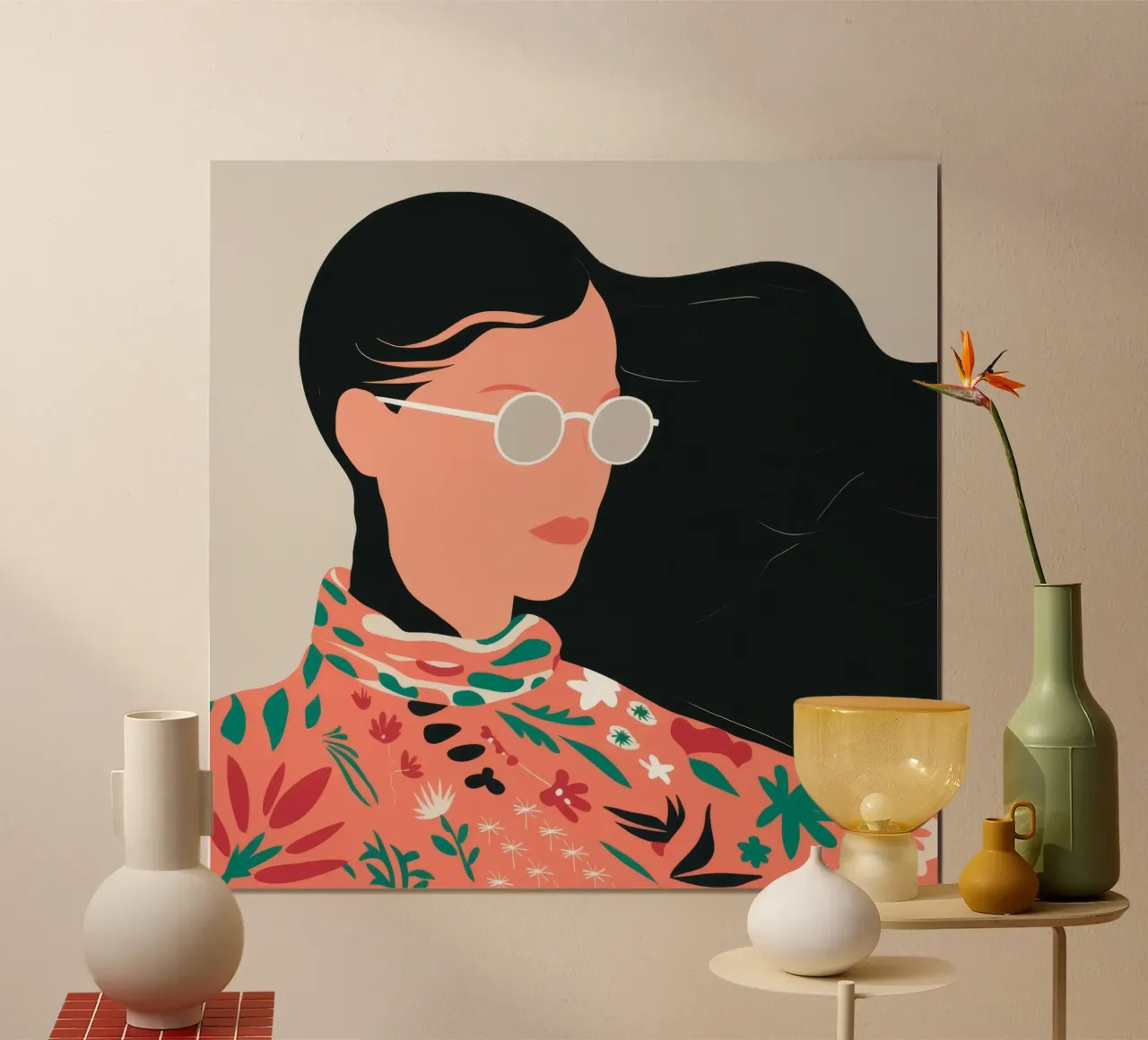 Camicetta floreale Wind poster con telaio in plastica da Peak Delusion