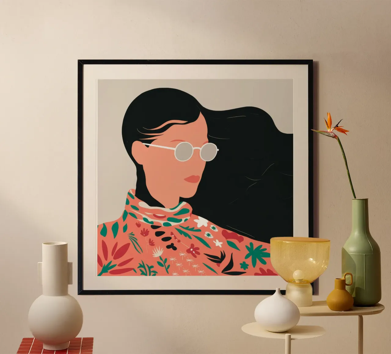 Camicetta floreale Wind poster con telaio in plastica da Peak Delusion