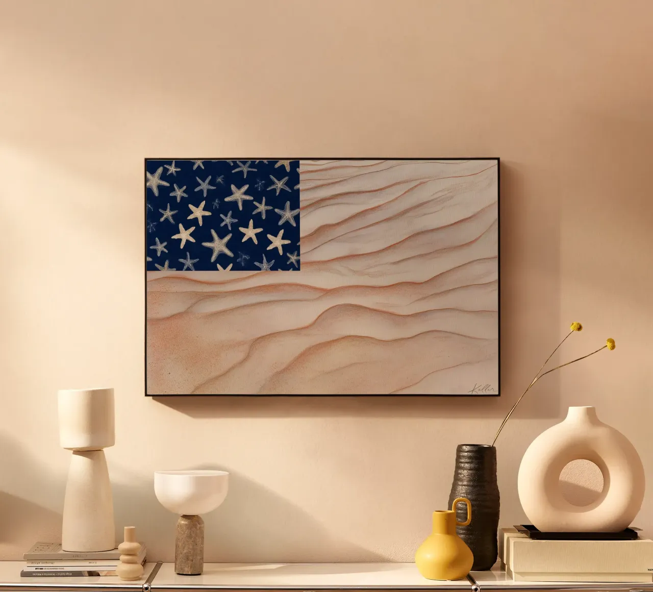 Spiagge a stelle e strisce alluminio dibond da Matthias Keller Studio