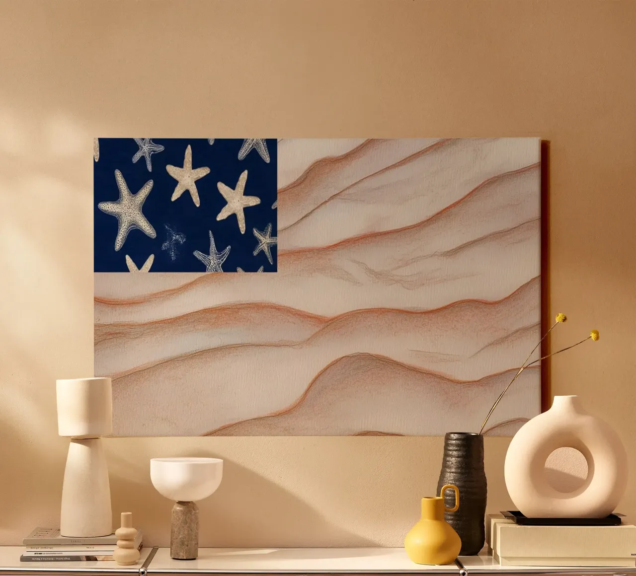 Spiagge a stelle e strisce tela da Matthias Keller Studio