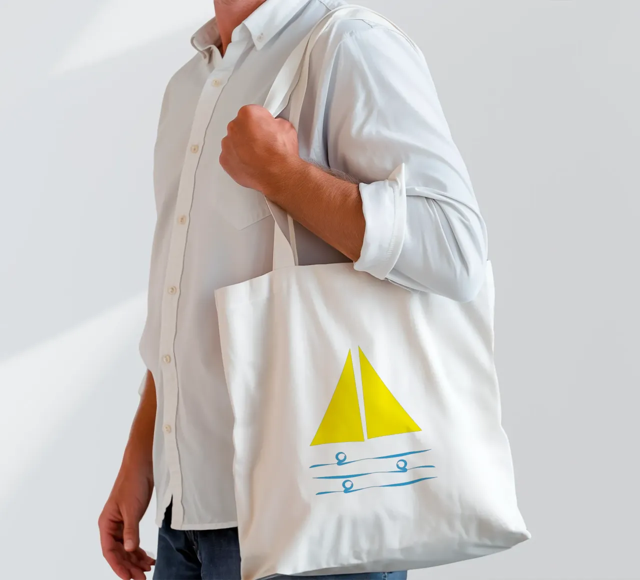 Sailboat in the sun / Serenity 3 tote bag by Carrot & Soul