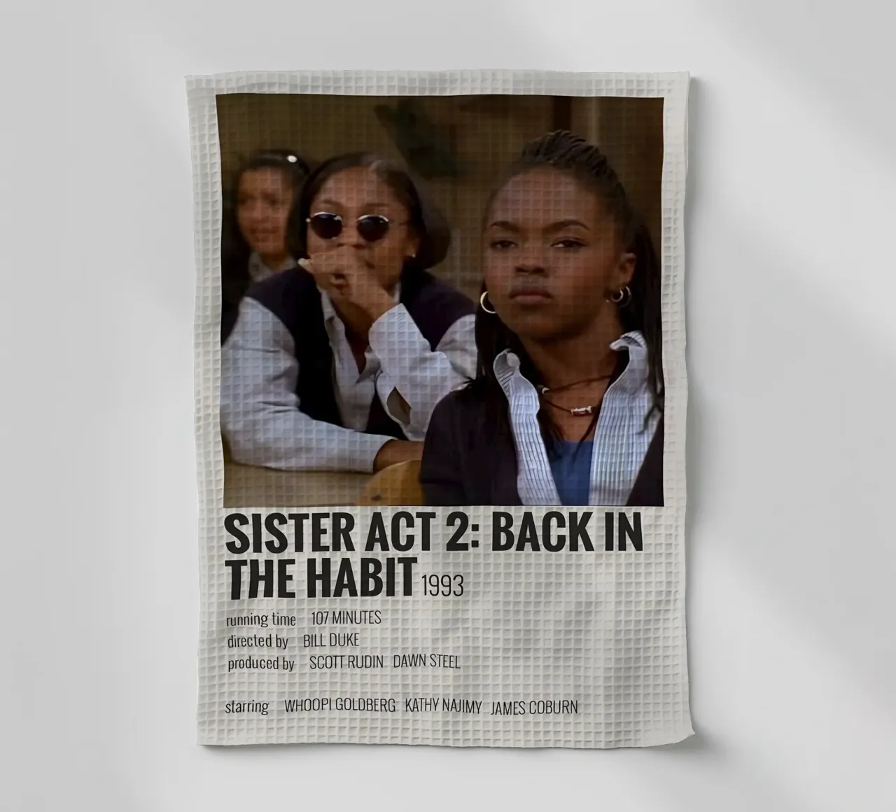 SISTER ACT 2 BACK IN THE HABIT 1993 tea towel by MVFminimalist