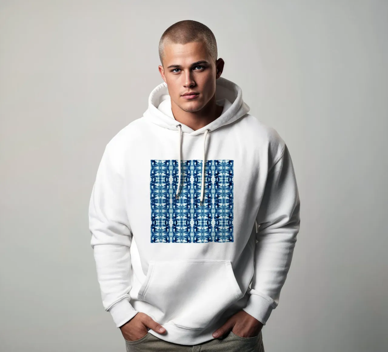 Tinta unita blu felpa con cappuccio da Nina May Design Studio