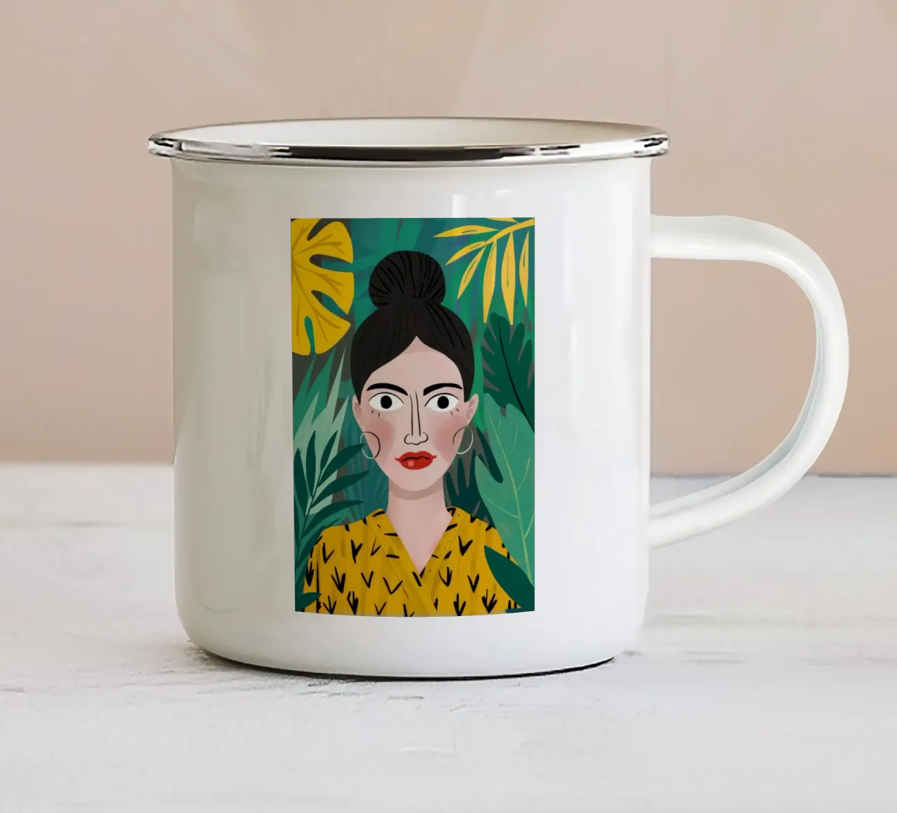 Portamento da regina della giungla tazza in smalto da Peak Delusion