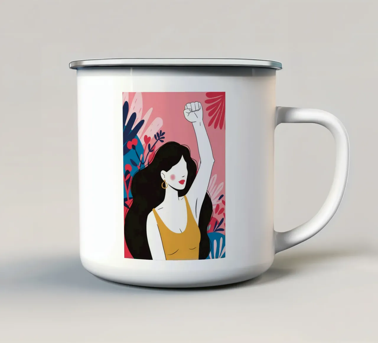 Potere del pugno alzato tazza in smalto da Peak Delusion