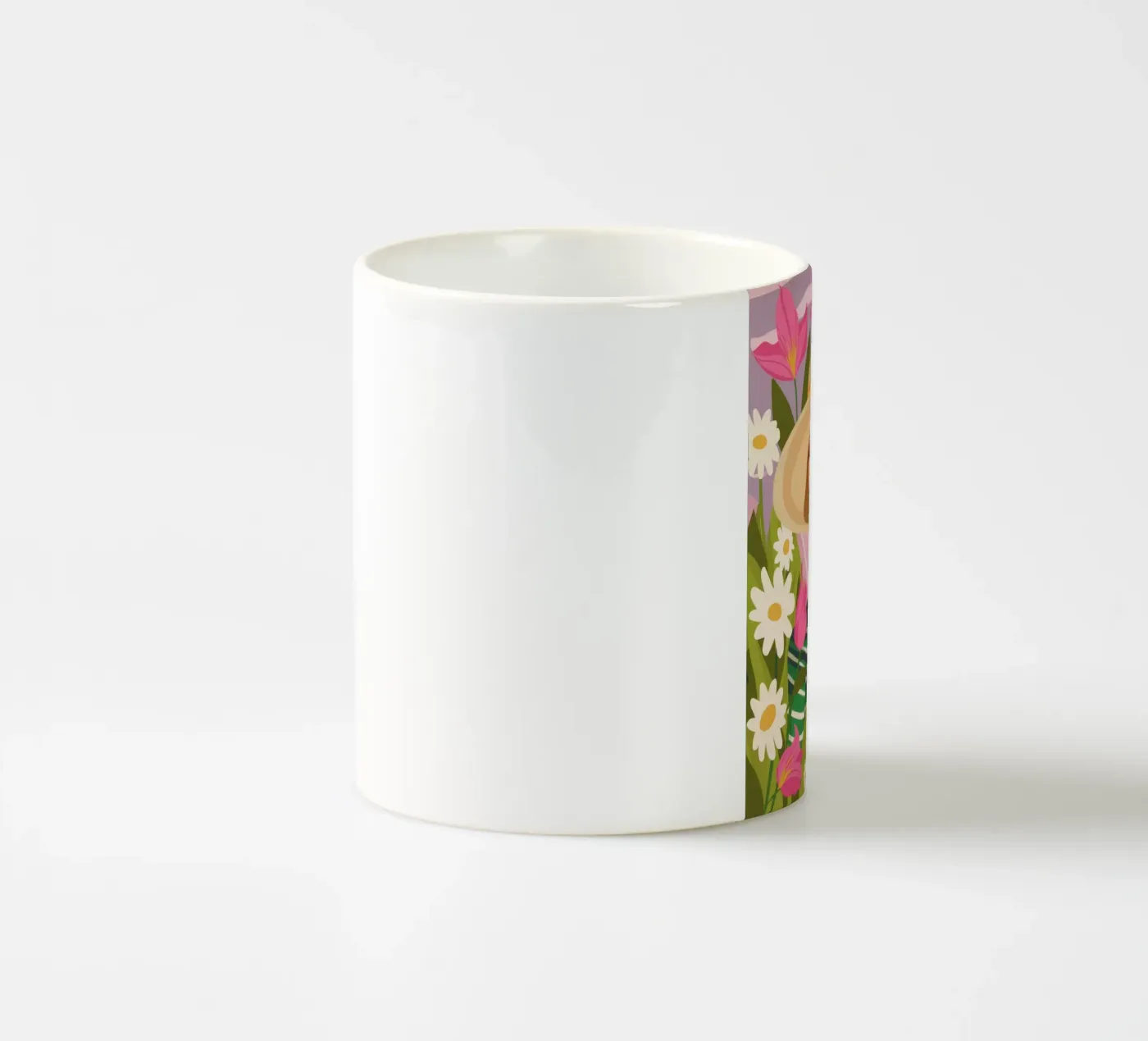 Daisy Hat Chic ceramic mug by Peak Delusion