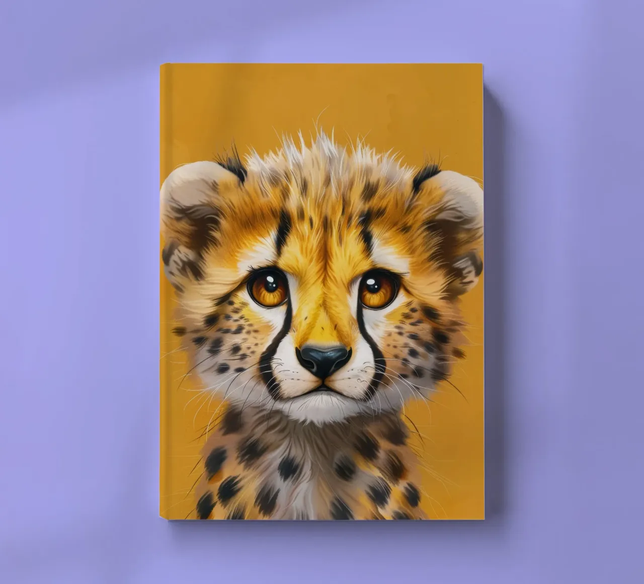 cheetah cub, with big eyes and a soft, playful expression notebook by DesignDoodle