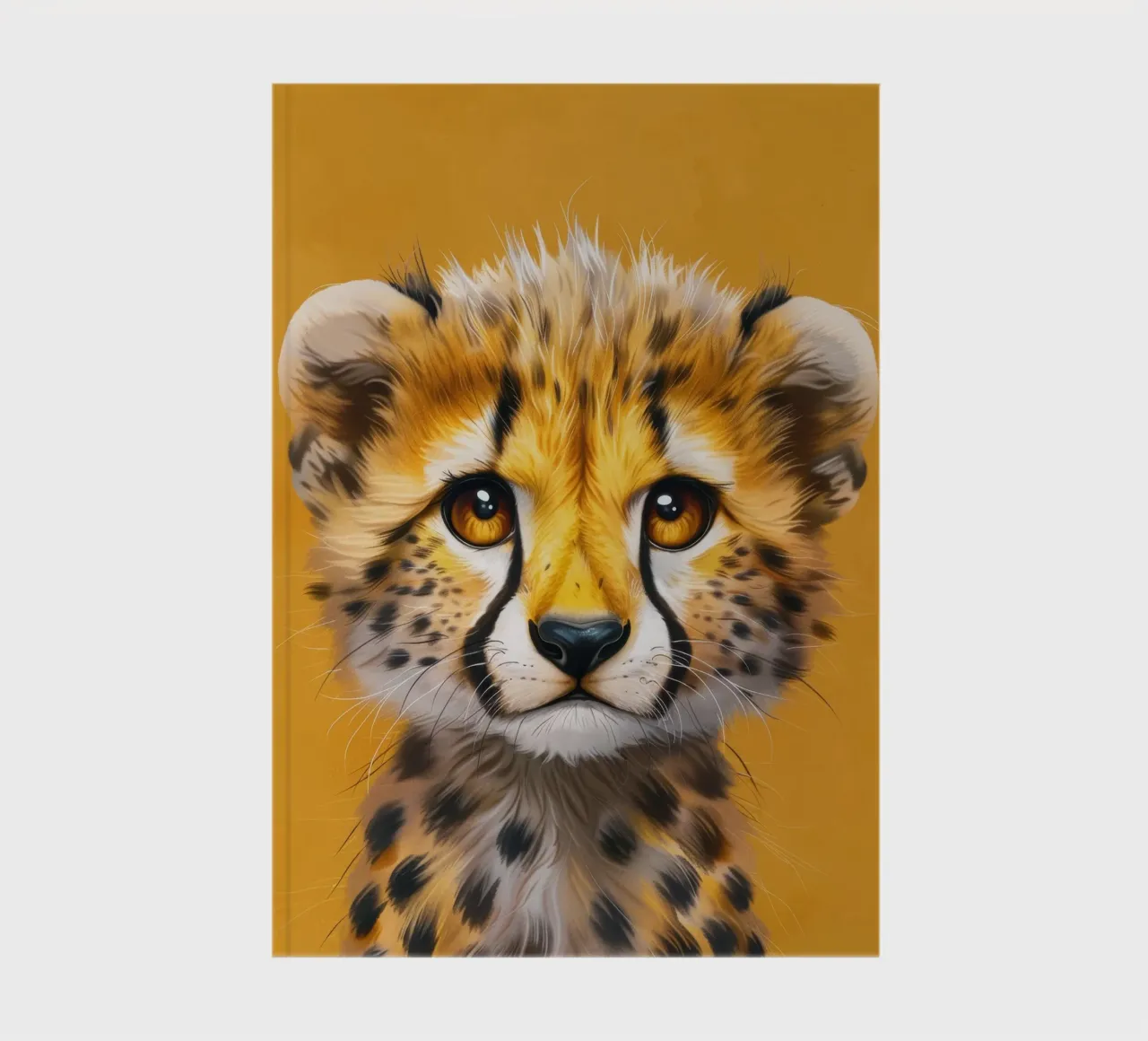 cheetah cub, with big eyes and a soft, playful expression notebook by DesignDoodle