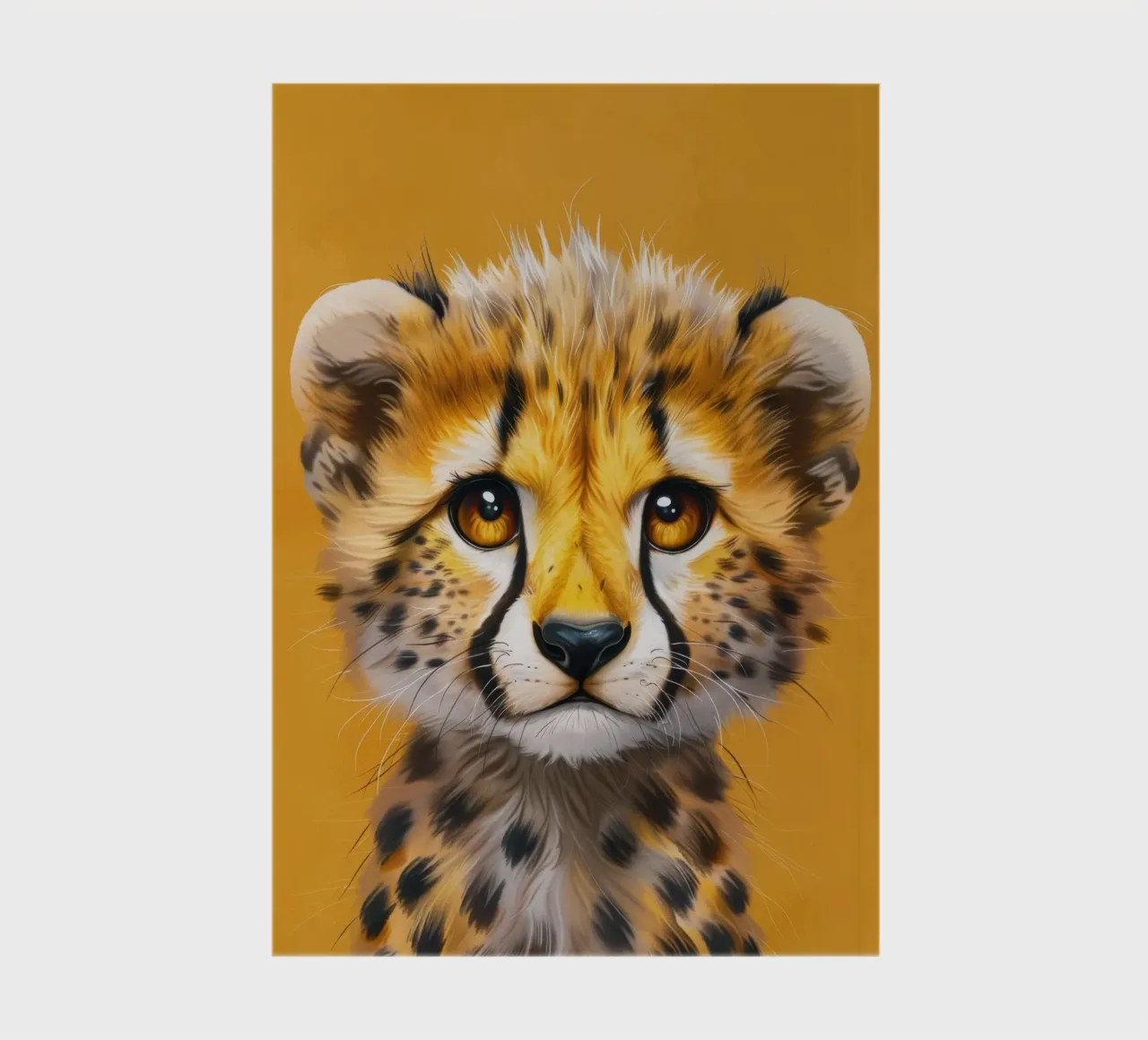 cheetah cub, with big eyes and a soft, playful expression notebook by DesignDoodle