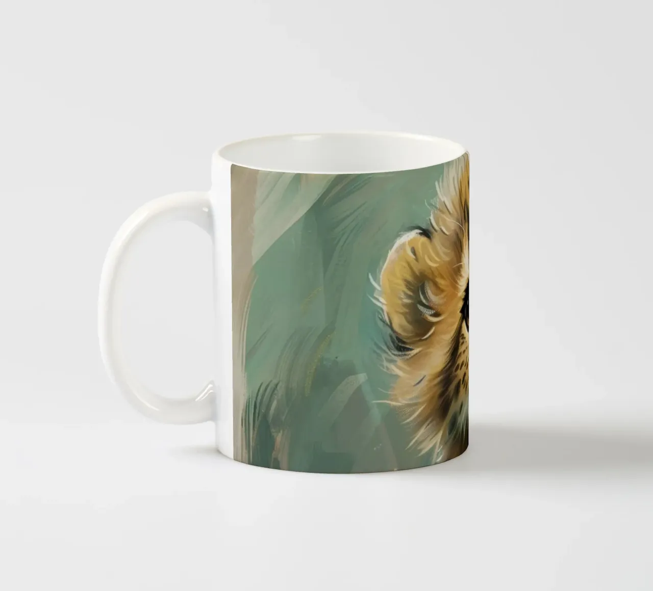 cucciolo di ghepardo, che evoca il fascino della giovinezza tazza in ceramica da DesignDoodle