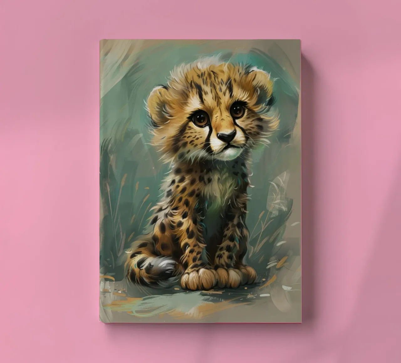 cheetah cub, evoking youthful charm notebook by DesignDoodle