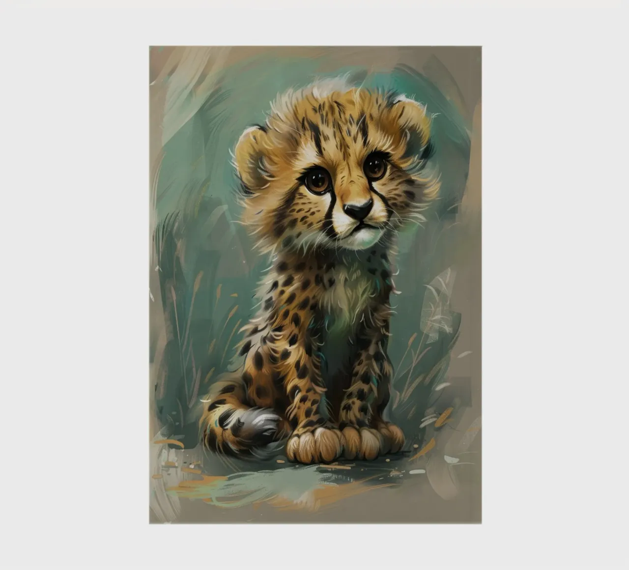 cheetah cub, evoking youthful charm notebook by DesignDoodle