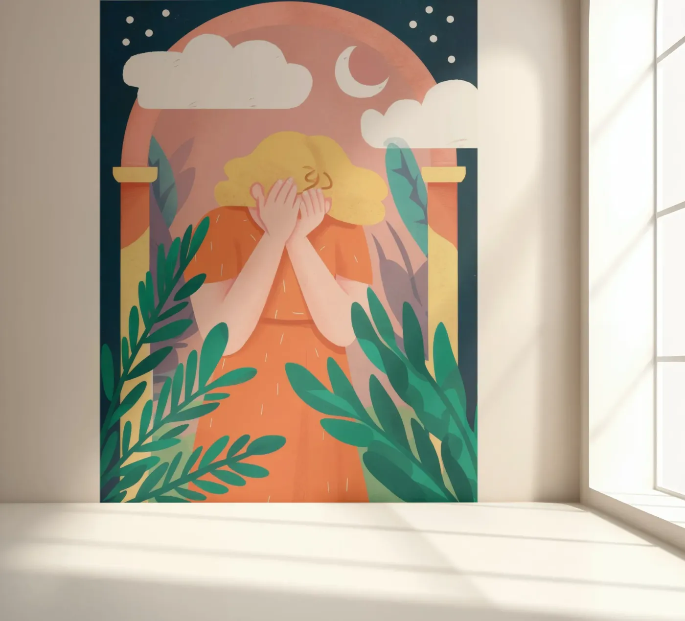 Arched Window Clouds fotobehang van Peak Delusion