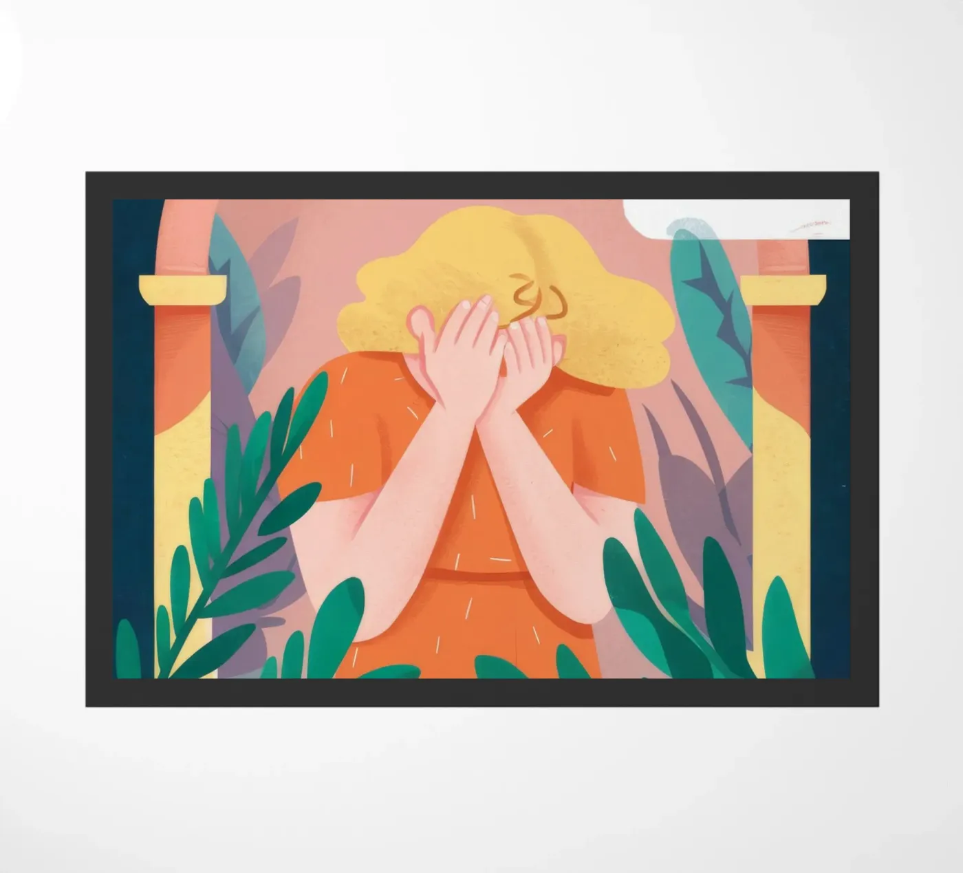 Arched Window Clouds doormat by Peak Delusion