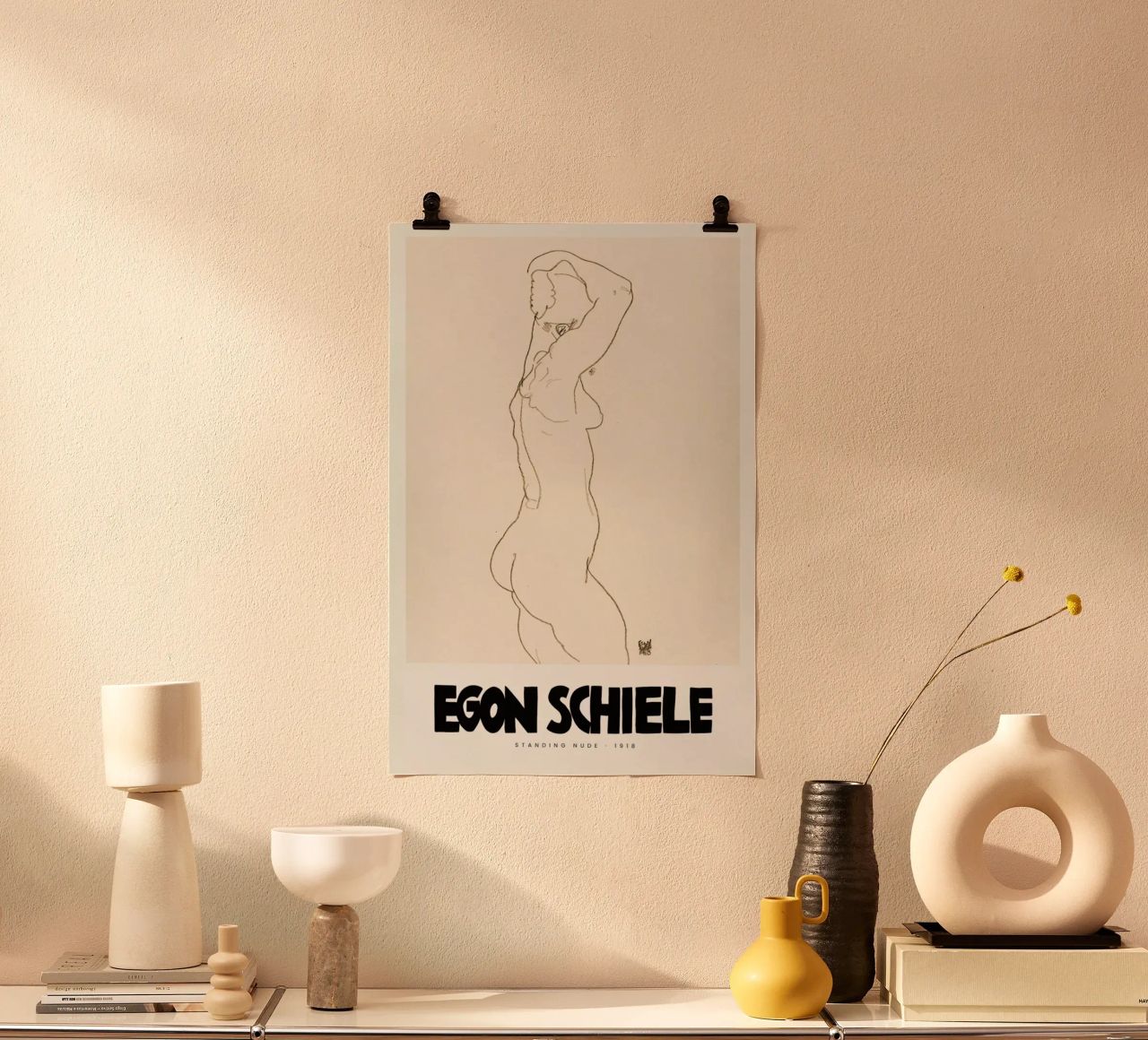Schiele - Standing Nude II Poster von Vintage by JUNIQE