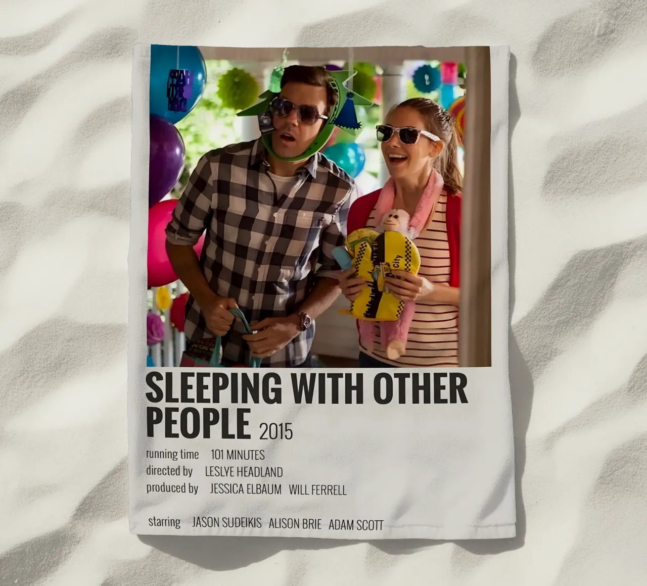 SLEEPING WITH OTHER PEOPLE 2015 beach towel by MVFminimalist