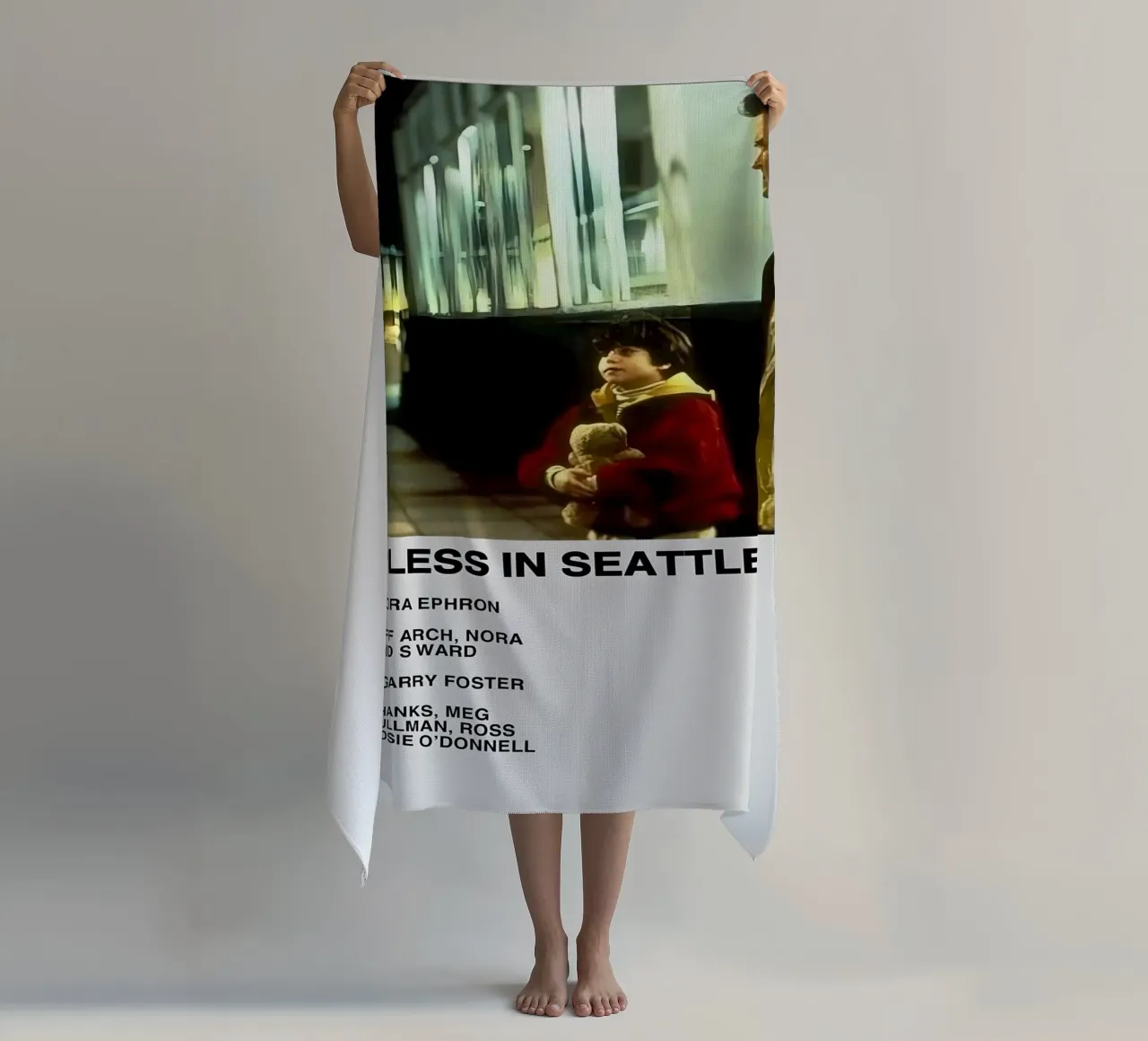 SLEEPLESS IN SEATTLE beach towel by MVFminimalist