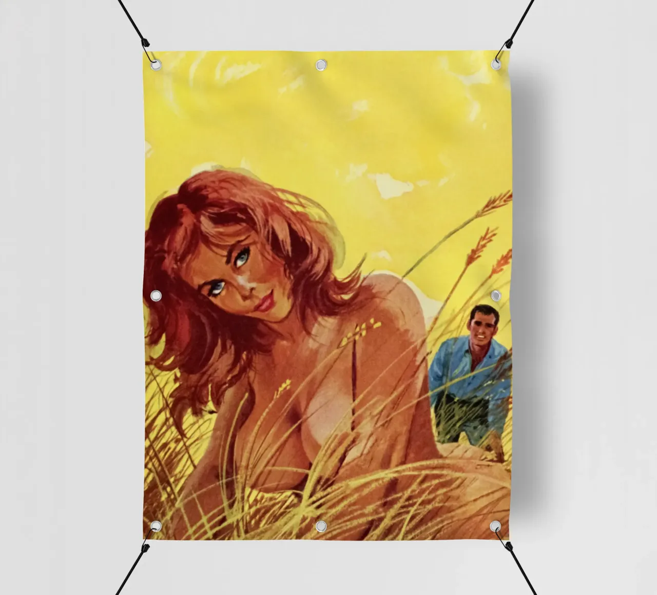Bella ragazza nell'erba telo in pvc da Vintage Beauties