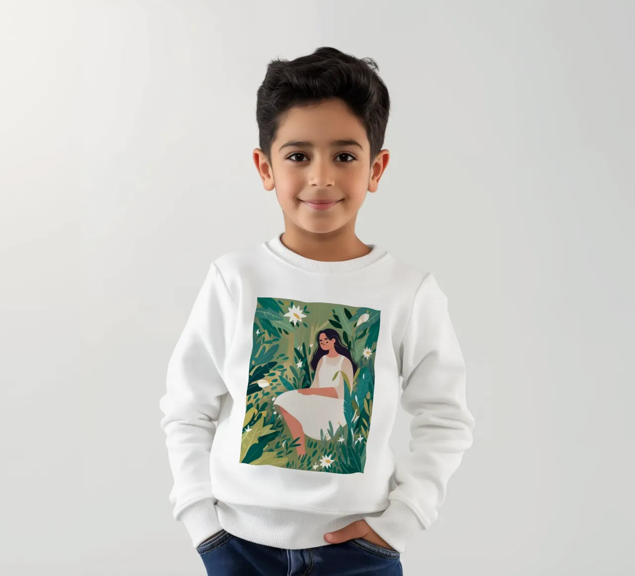 Daisy Field Daydream kids sweatshirt by Peak Delusion