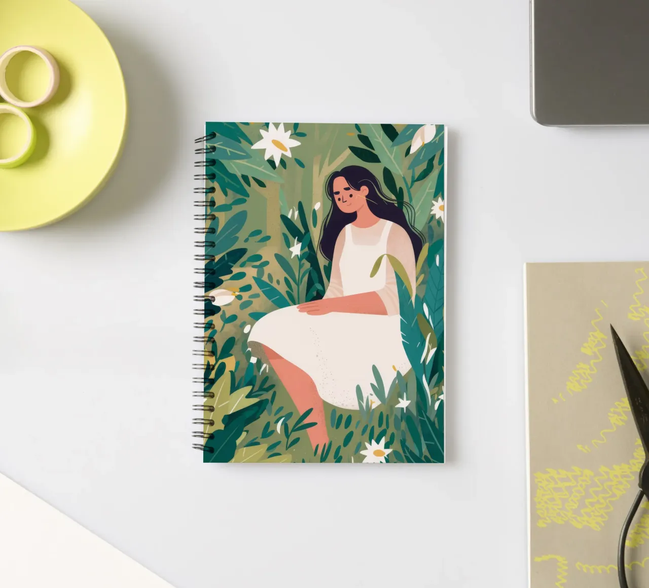 Daisy Field Daydream spiral notebook by Peak Delusion