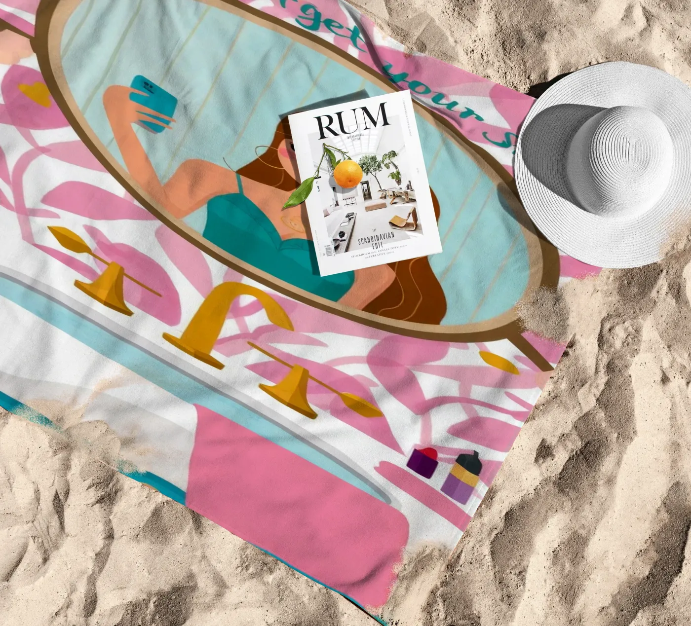 Spiegelreflectieroutine strandhanddoek van Peak Delusion