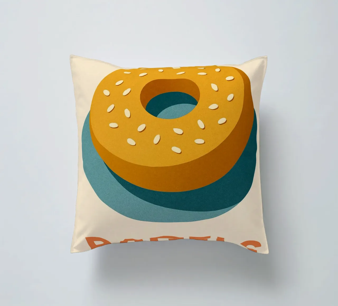 Bagel - Il cerchio perfetto per una colazione alla moda cuscino da Boissons - Affiches & posters - Retro