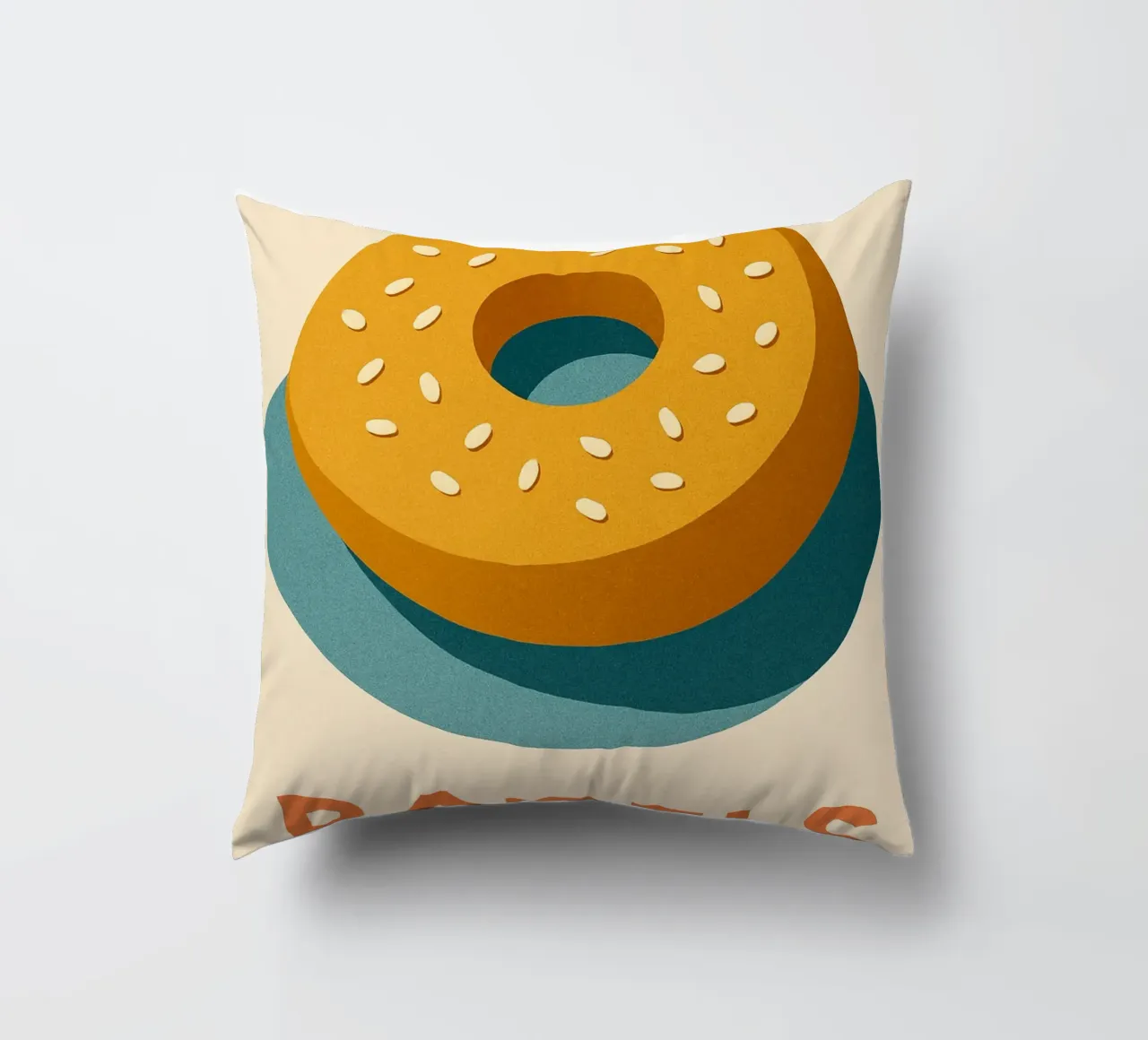Bagel - Il cerchio perfetto per una colazione alla moda cuscino da Boissons - Affiches & posters - Retro