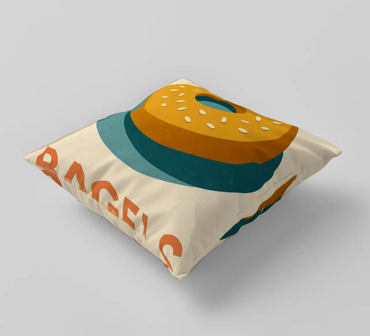 Bagel - Il cerchio perfetto per una colazione alla moda cuscino da Boissons - Affiches & posters - Retro
