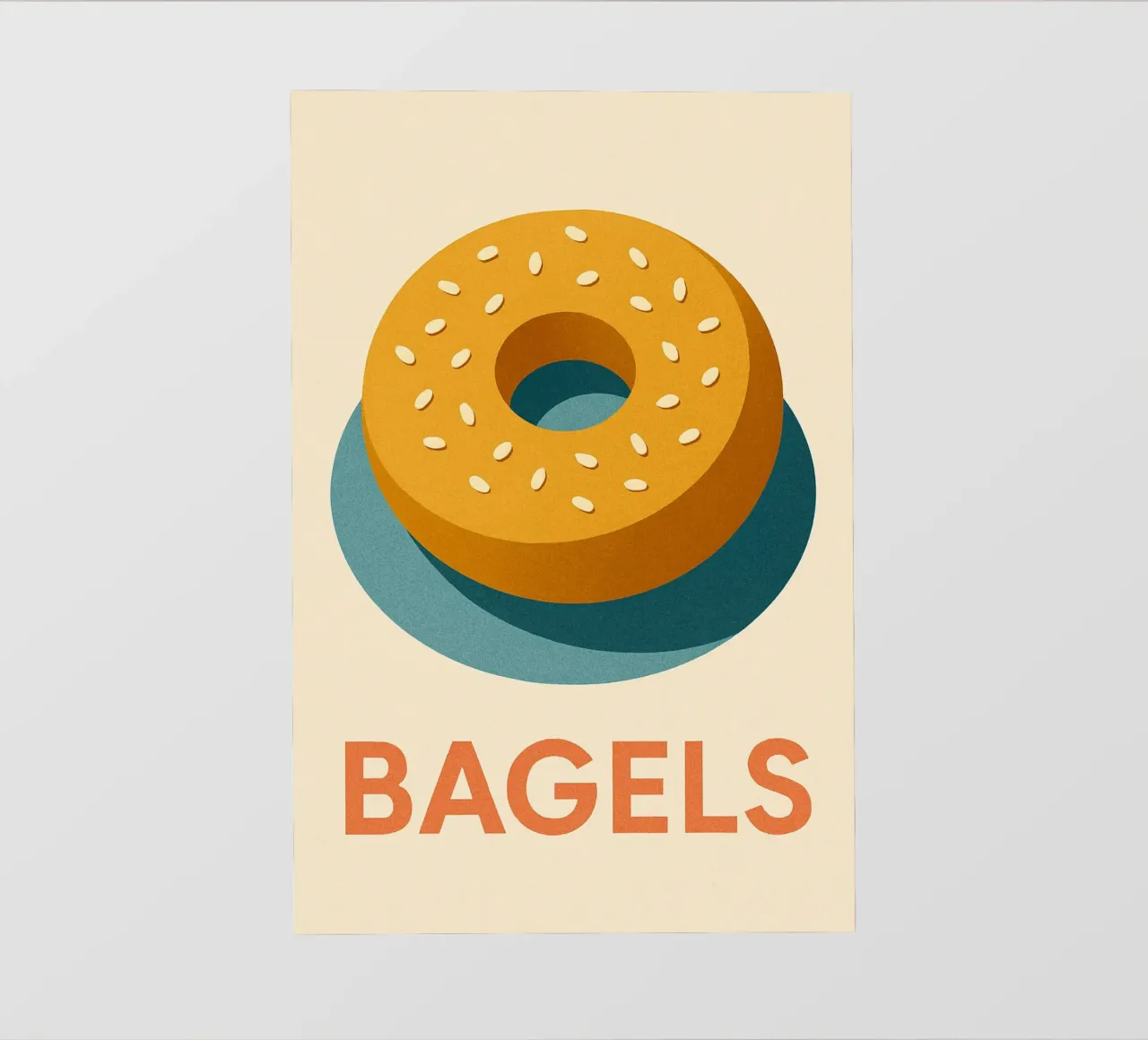 Bagels - El círculo perfecto para un desayuno con estilo lámina retroiluminada de Boissons - Affiches & posters - Retro