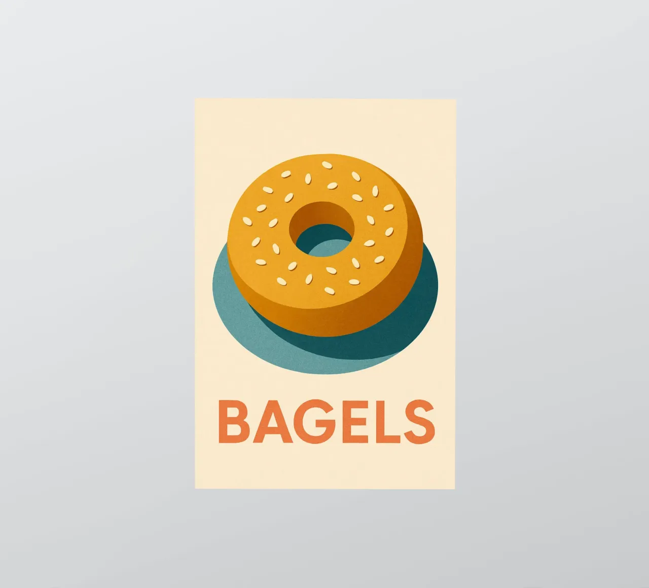 Bagels - El círculo perfecto para un desayuno con estilo pegatina de Boissons - Affiches & posters - Retro
