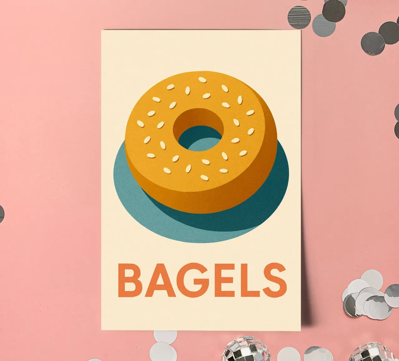 Bagels - El círculo perfecto para un desayuno con estilo pack de pegatina de Boissons - Affiches & posters - Retro